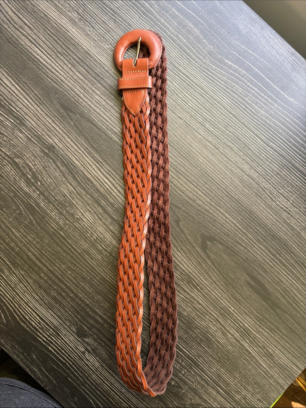 Women's Braided Leather Belt. Size S/M. Brown. Made in Argentina. SKU 21. - Picture 6 of 6